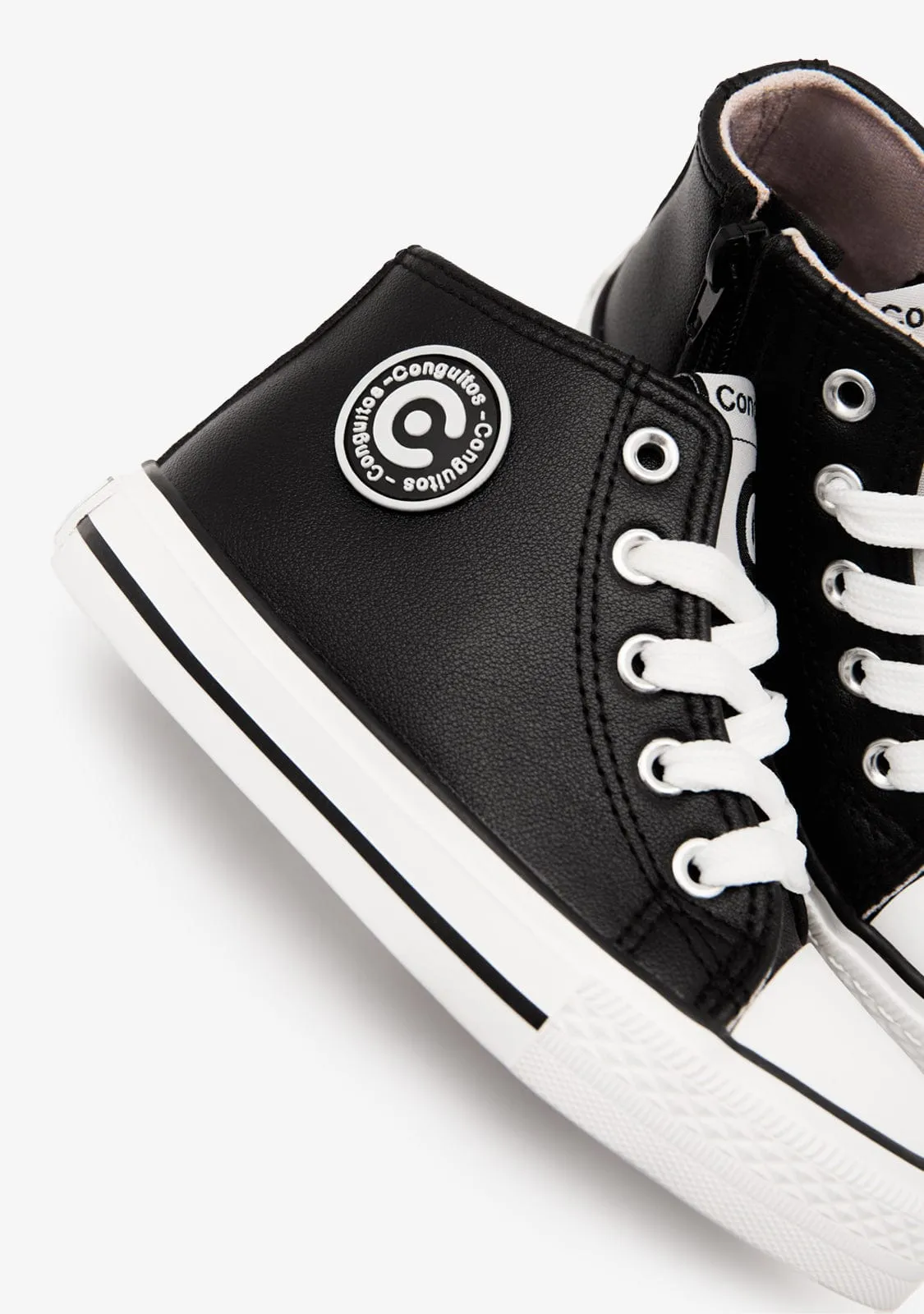 Unisex Black Logo Hi-Top Sneakers Napa