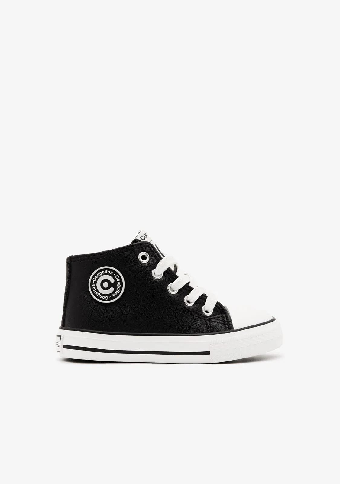 Unisex Black Logo Hi-Top Sneakers Napa