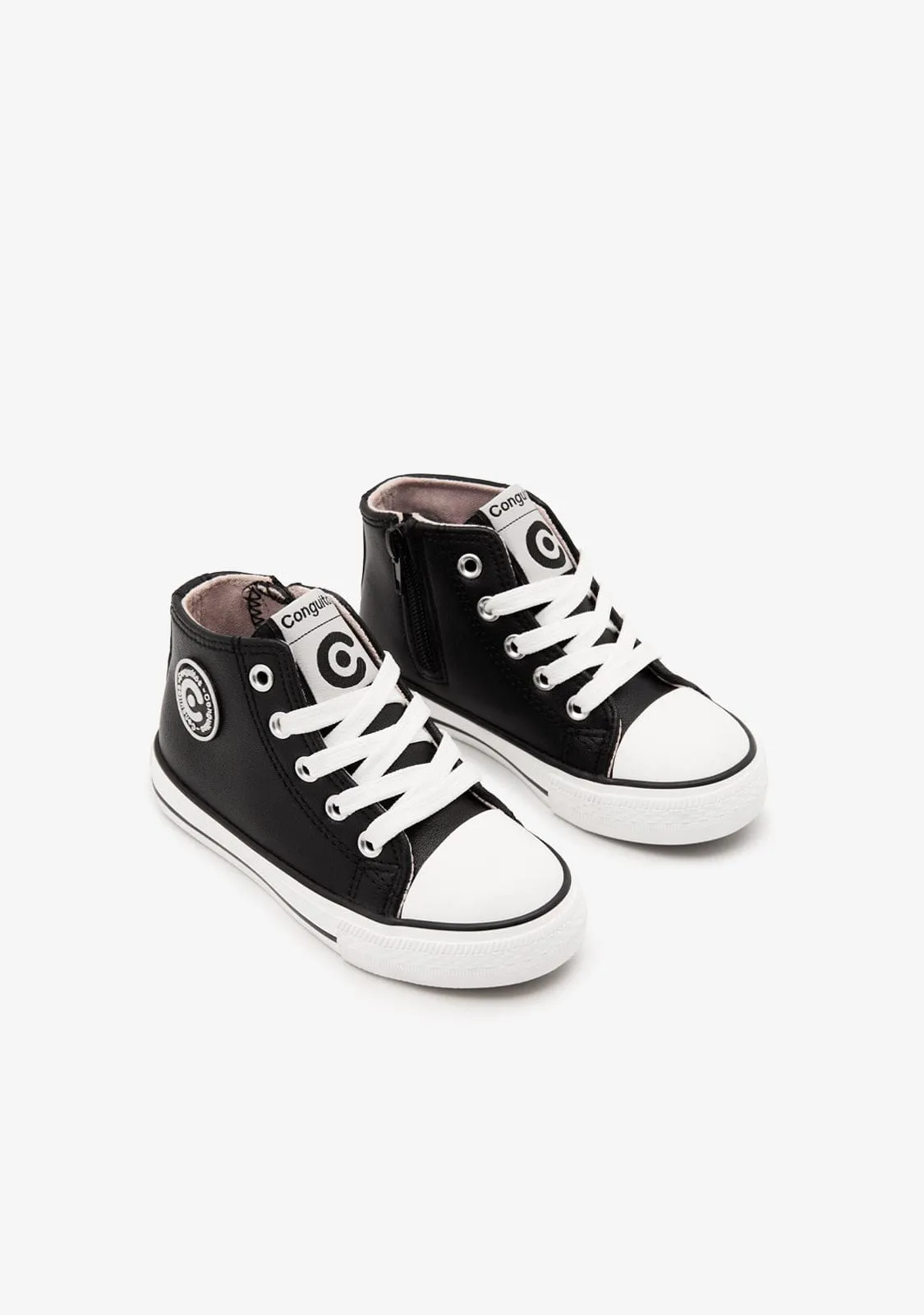 Unisex Black Logo Hi-Top Sneakers Napa