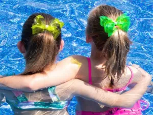 WeeSplash Neon Vinyl MEDIUM Swim Hair Bow - 6 Neon Colors