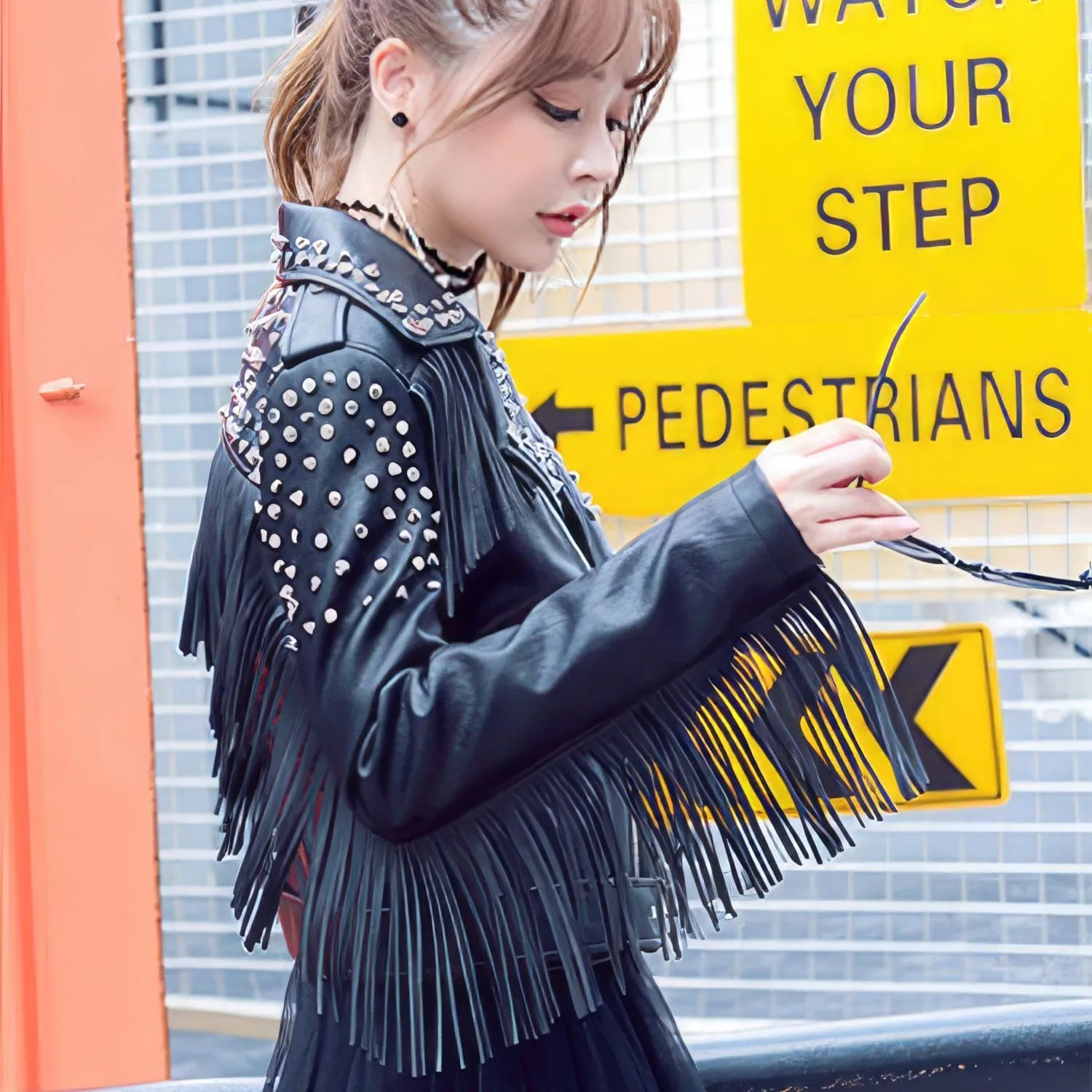 Women's Black Biker Leather Jacket