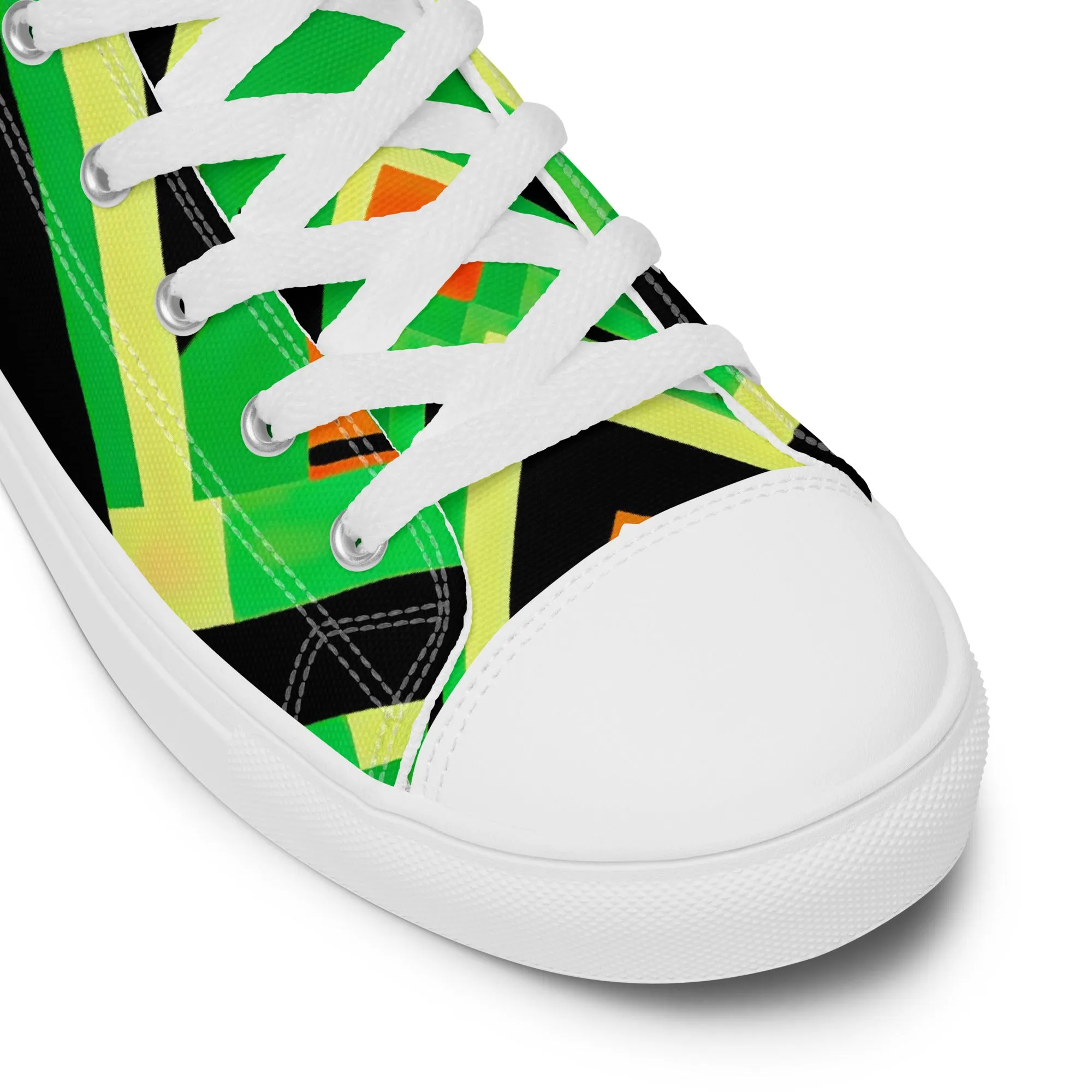 Women’s Green Kente High Top Canvas Shoes