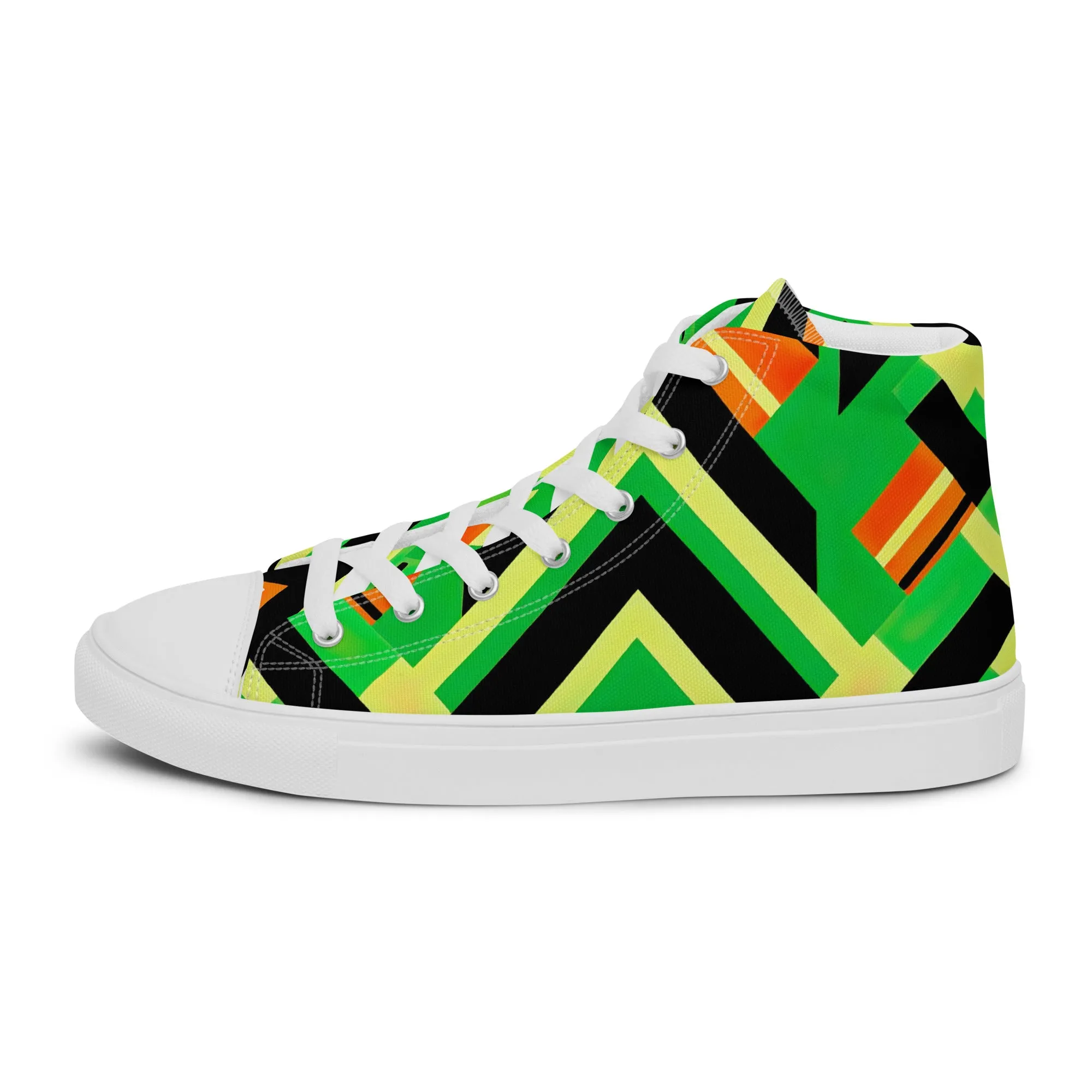 Women’s Green Kente High Top Canvas Shoes