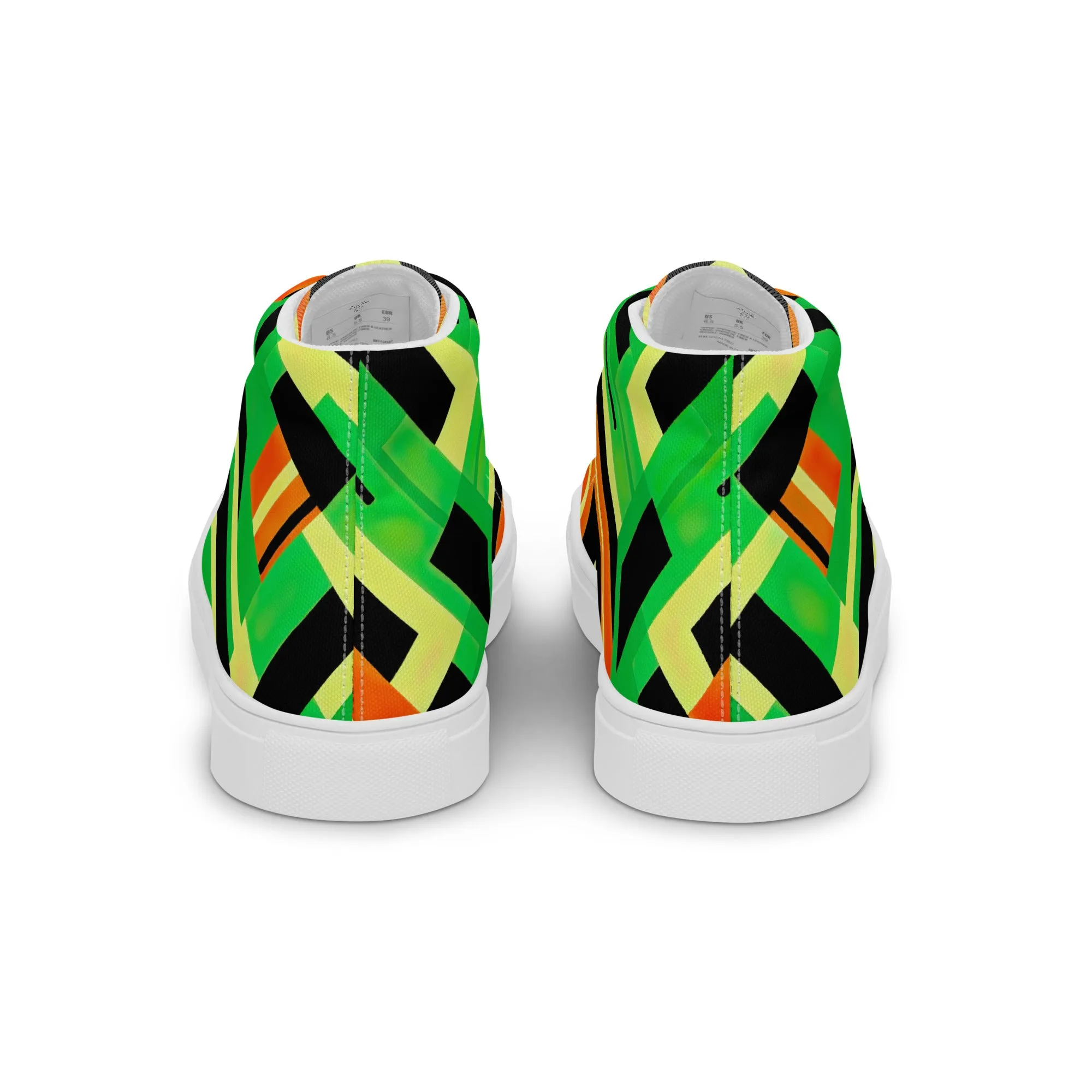 Women’s Green Kente High Top Canvas Shoes